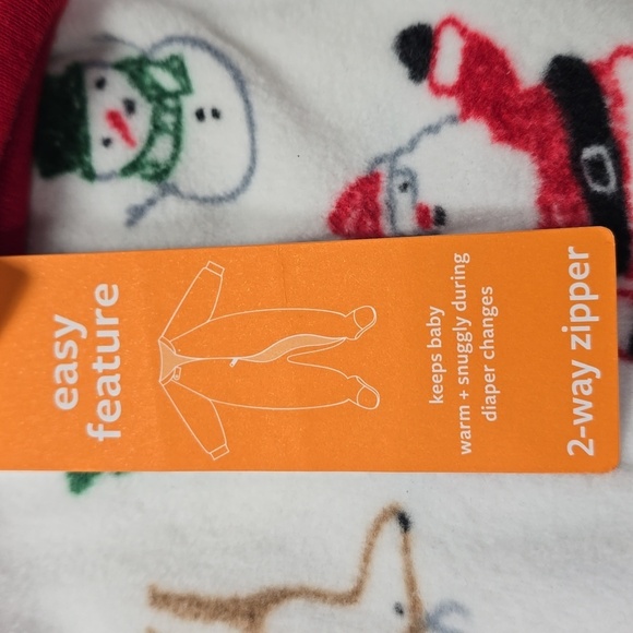 Baby Santa Christmas Fleece Fleece Footed Pajama | Carters | 3M - Picture 12 of 13